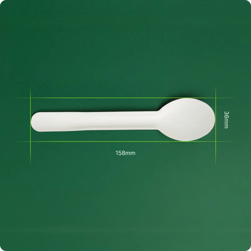 Paper spoon on table